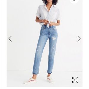 Madewell Classic Straight Jeans: Destructed